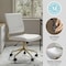 Martha Stewart Ivy Upholstered Office Chair in White/Polished Brass CH-220921-1-WH-GLD-MS - alternate 8
